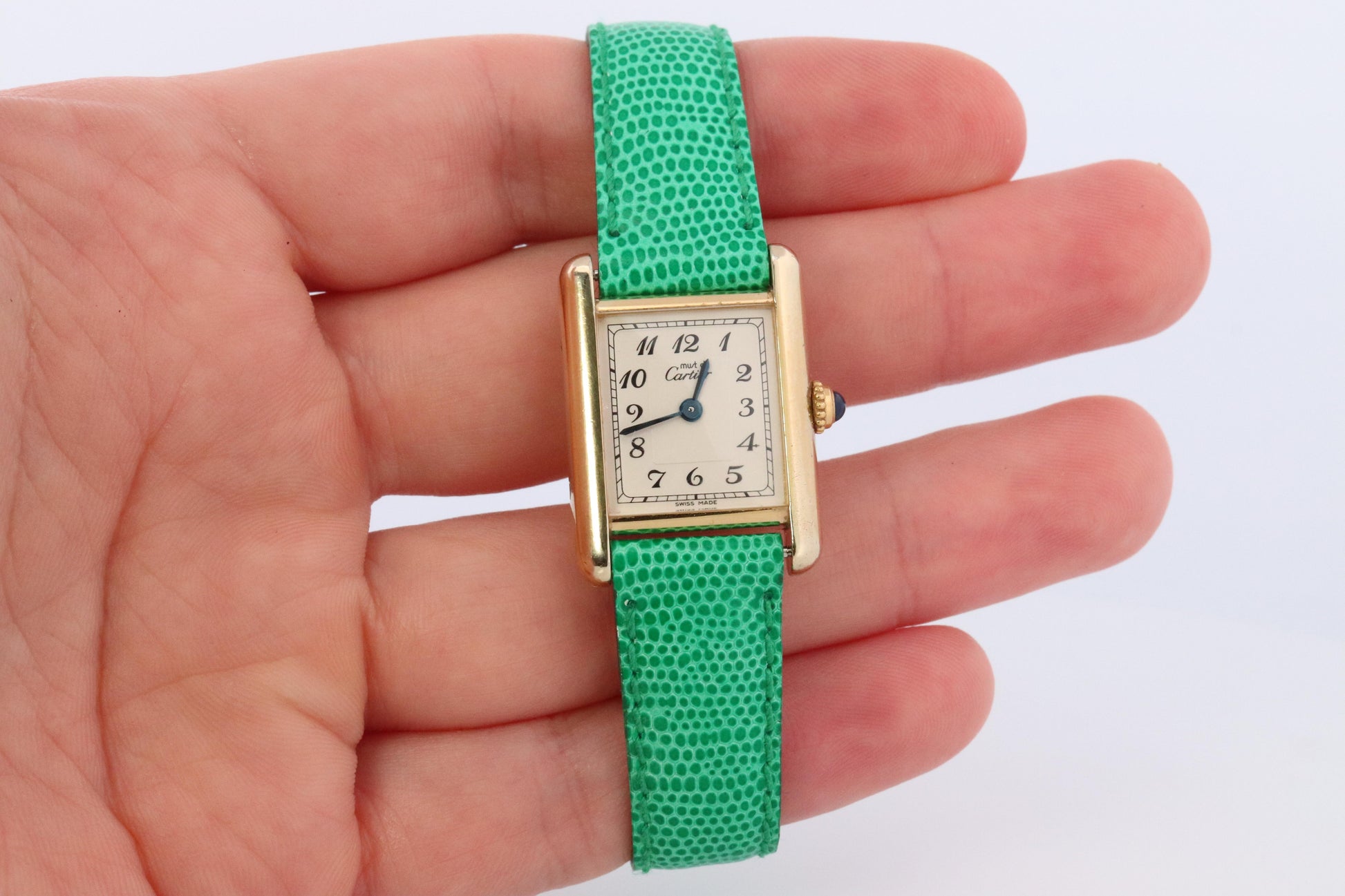 Vintage Must de Cartier Tank 1613 Watch. Vermeil ARGENT 925 Small Tank