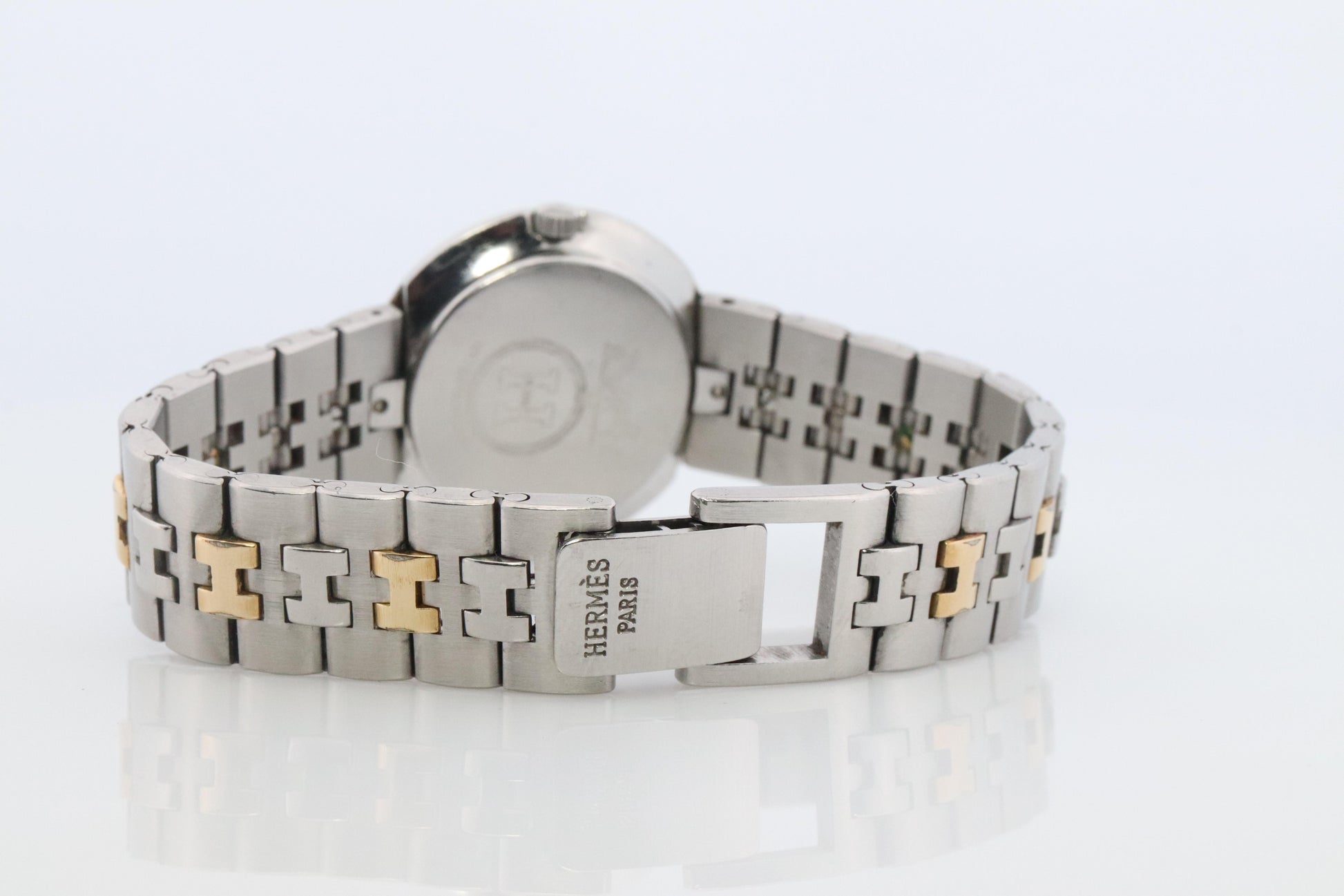Genuine HERMES Olympia SS 30mm Round Quartz Wrist Watch