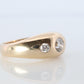 Antique 14k Triple Diamond 1ctw ring. Gypsy Diamond bezel set into Signet band.