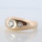 Antique 14k Triple Diamond 1ctw ring. Gypsy Diamond bezel set into Signet band.