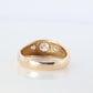 Antique 14k Triple Diamond 1ctw ring. Gypsy Diamond bezel set into Signet band.