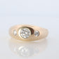 Antique 14k Triple Diamond 1ctw ring. Gypsy Diamond bezel set into Signet band.