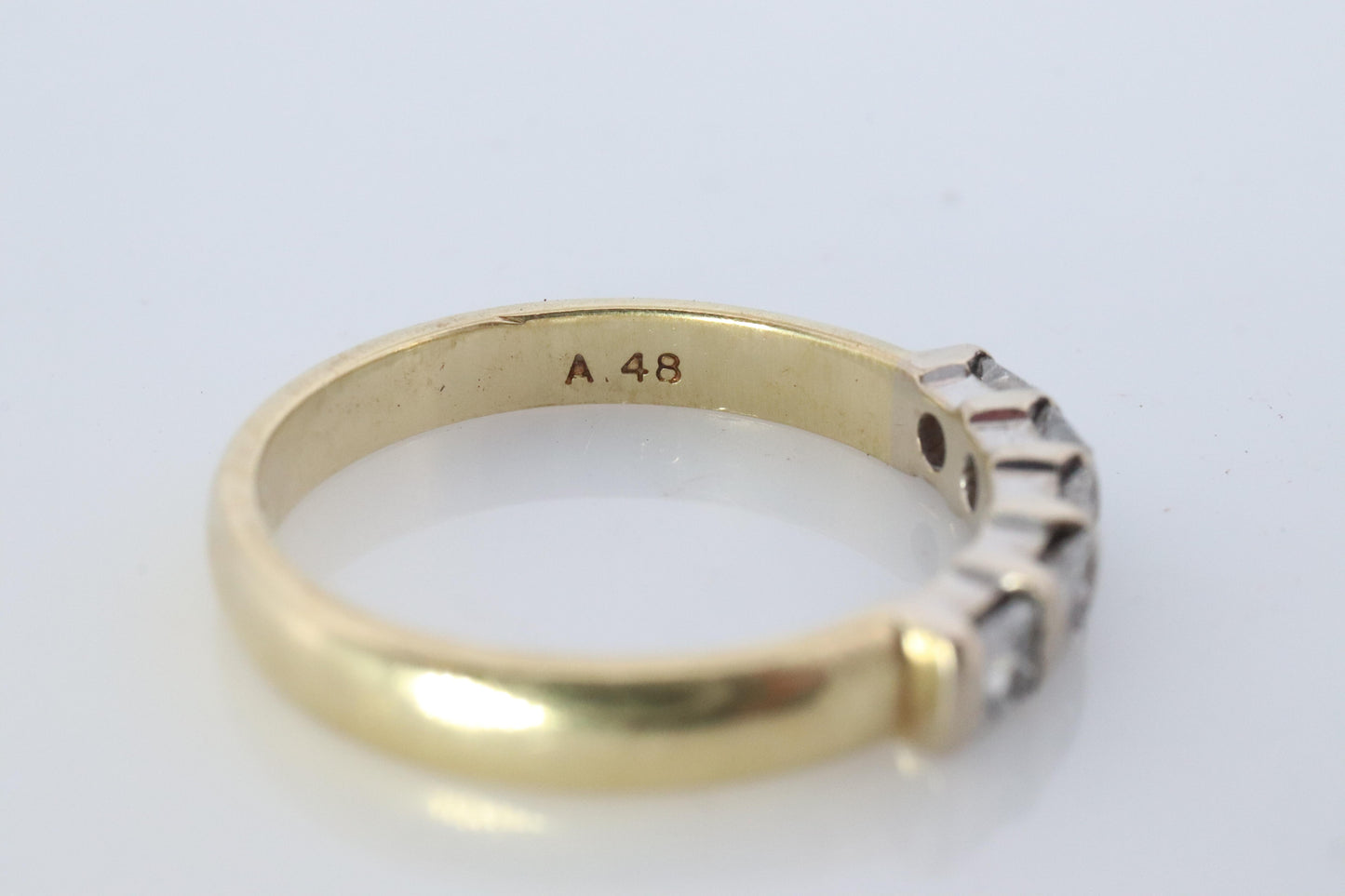 18K YG Princess Cut Diamond Anniversary Band. 18K Diamond Eternity Wedding Band
