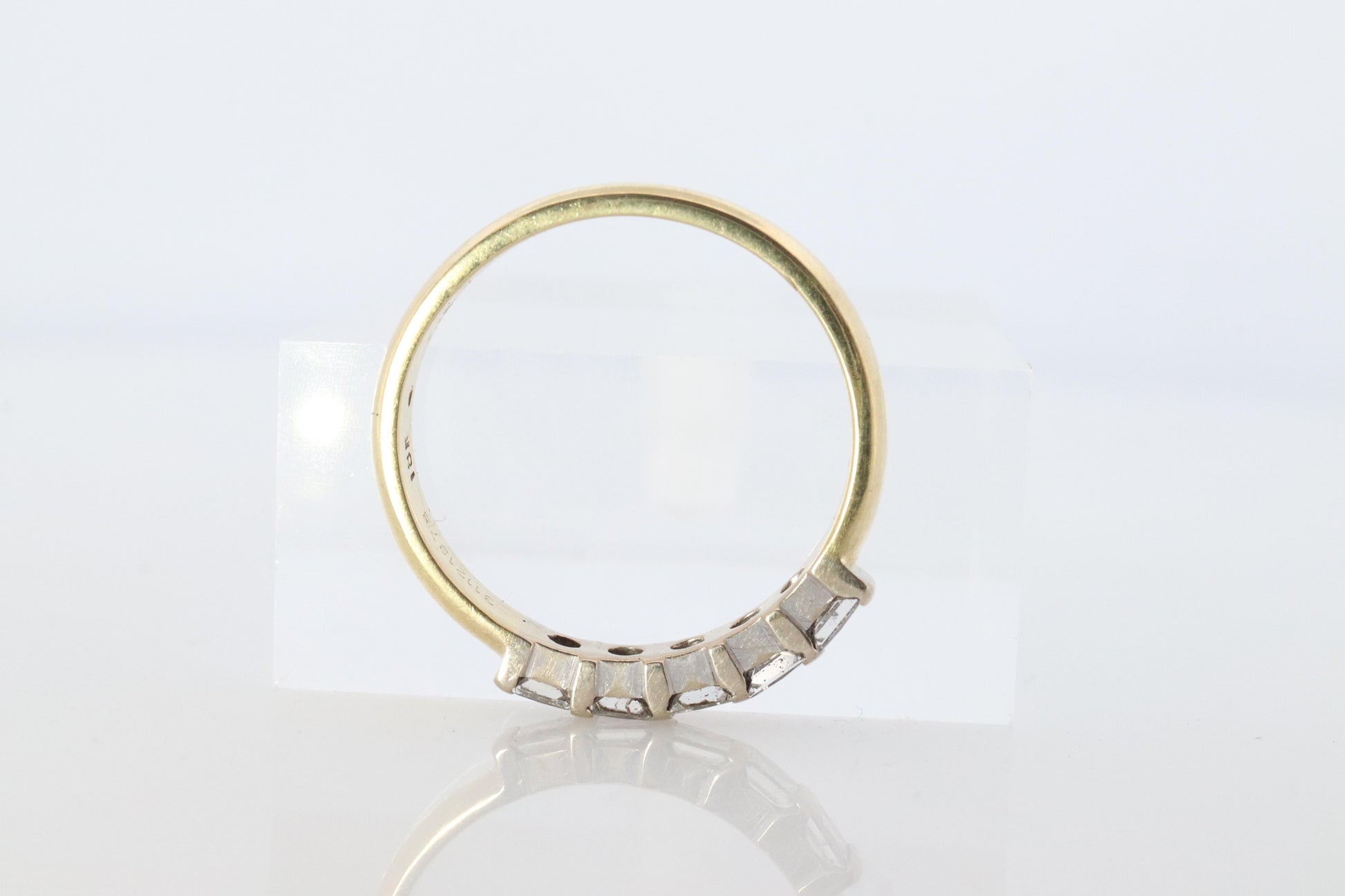 18K YG Princess Cut Diamond Anniversary Band. 18K Diamond Eternity Wedding Band