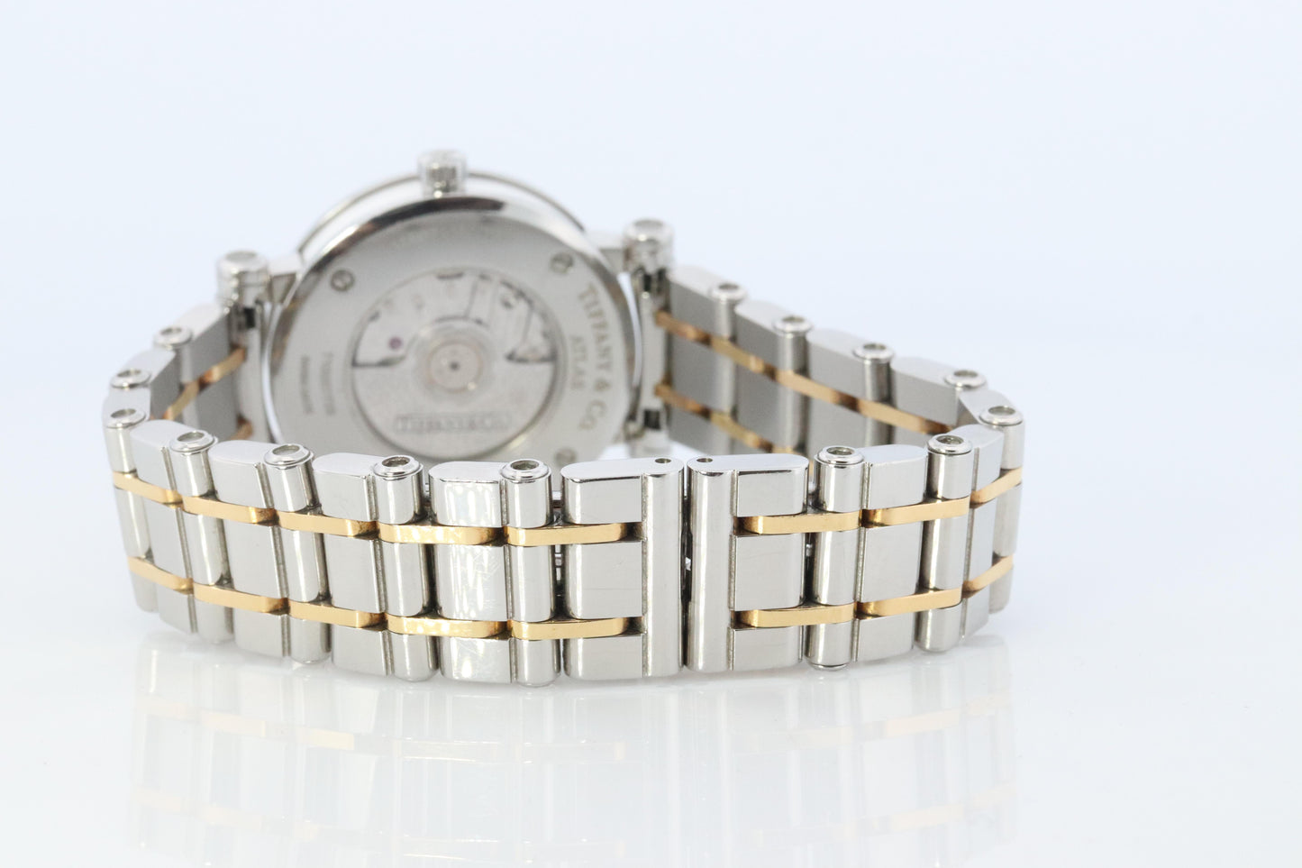 Tiffany and Co Watch. 18k SS and Ceramic Tiffany Atlas Automatic Ladies Watch.