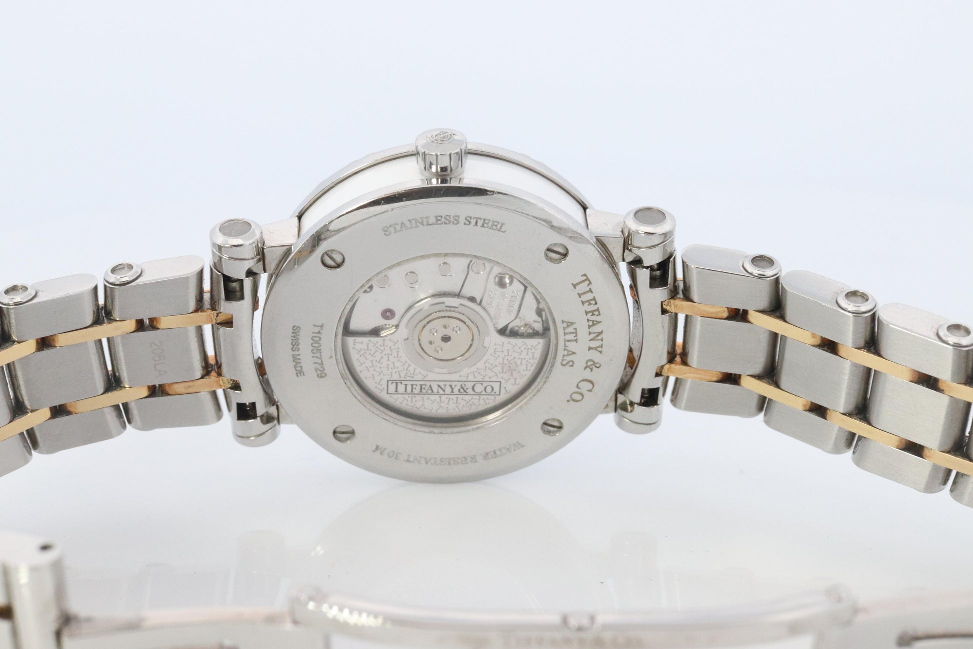 Tiffany and Co Watch. 18k SS and Ceramic Tiffany Atlas Automatic Ladies Watch.