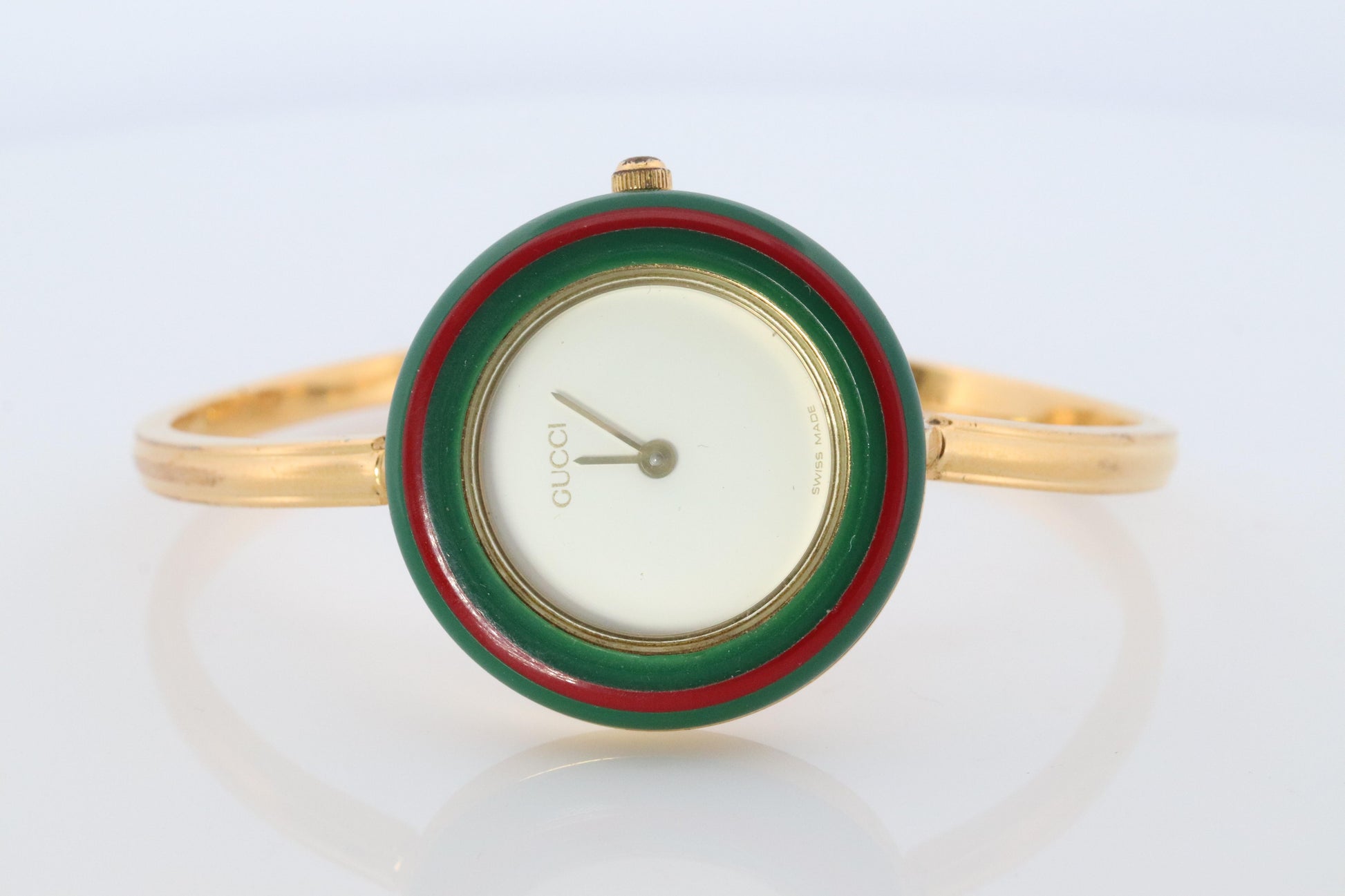 Vintage GUCCI Quartz 11/12.2  Watch. Gucci Ladies Bangle Interchange Bezel watch