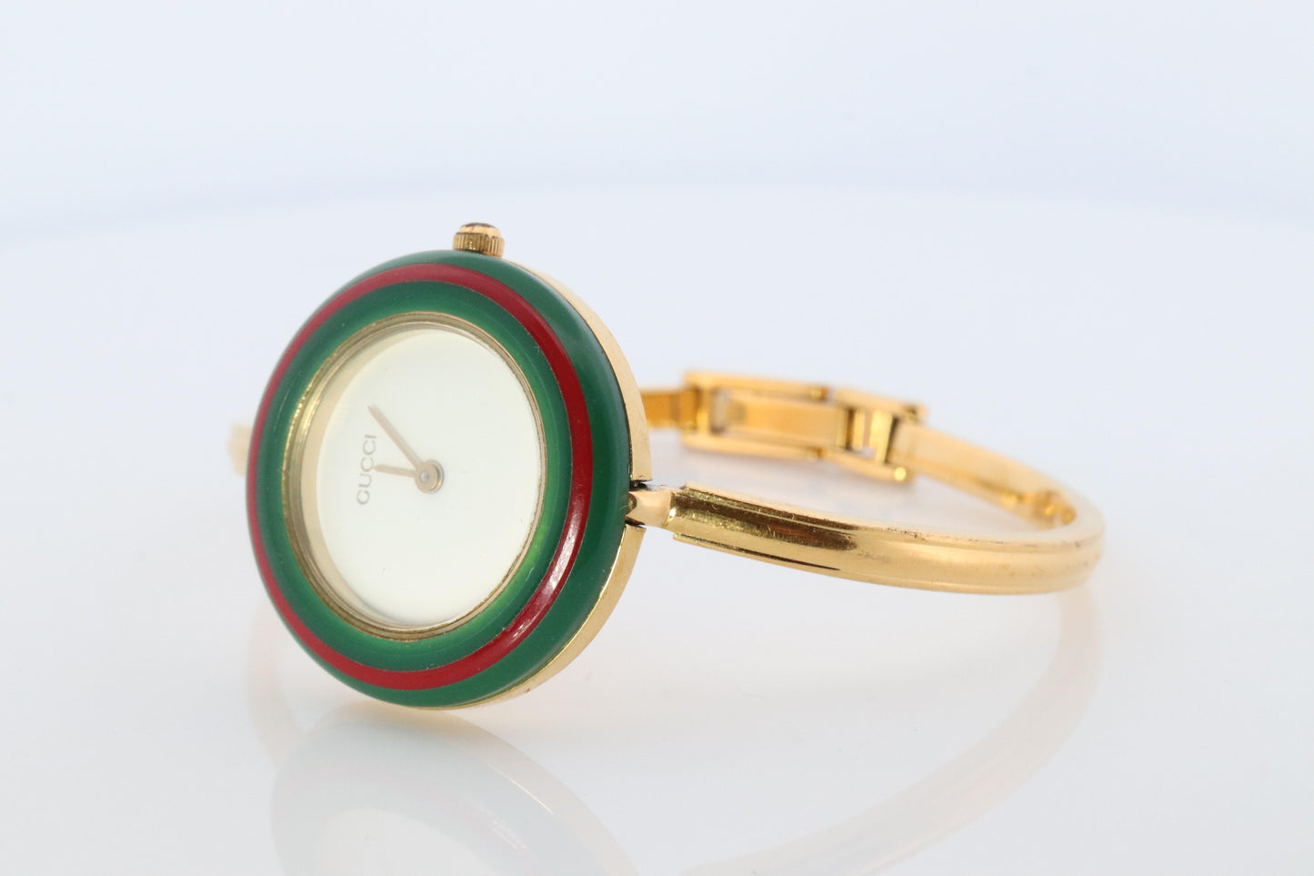Vintage GUCCI Quartz 11/12.2  Watch. Gucci Ladies Bangle Interchange Bezel watch