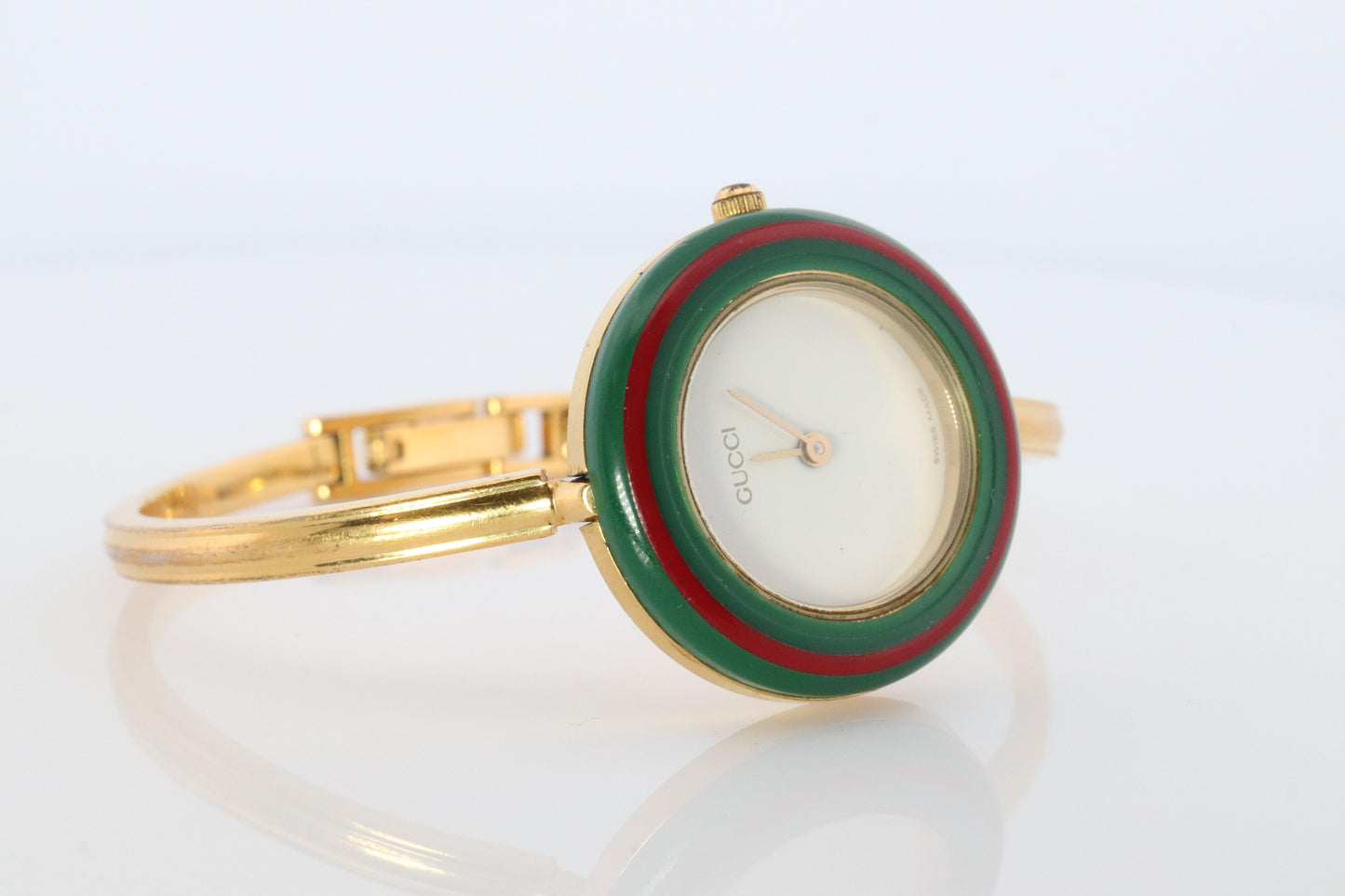Vintage GUCCI Quartz 11/12.2  Watch. Gucci Ladies Bangle Interchange Bezel watch