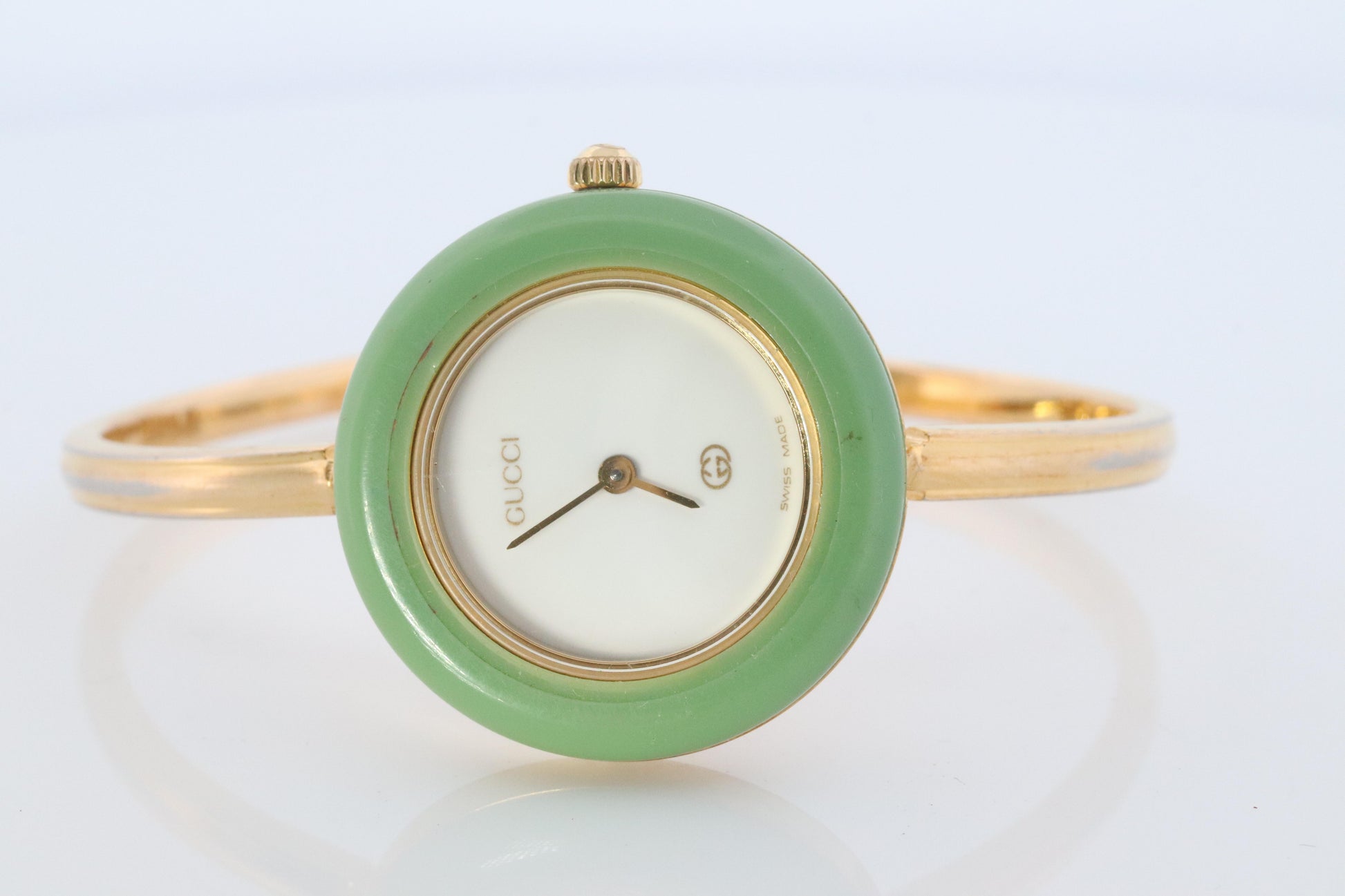 Vintage GUCCI Quartz 11/12  Watch. Gucci Ladies Bangle Interchange Bezel watch