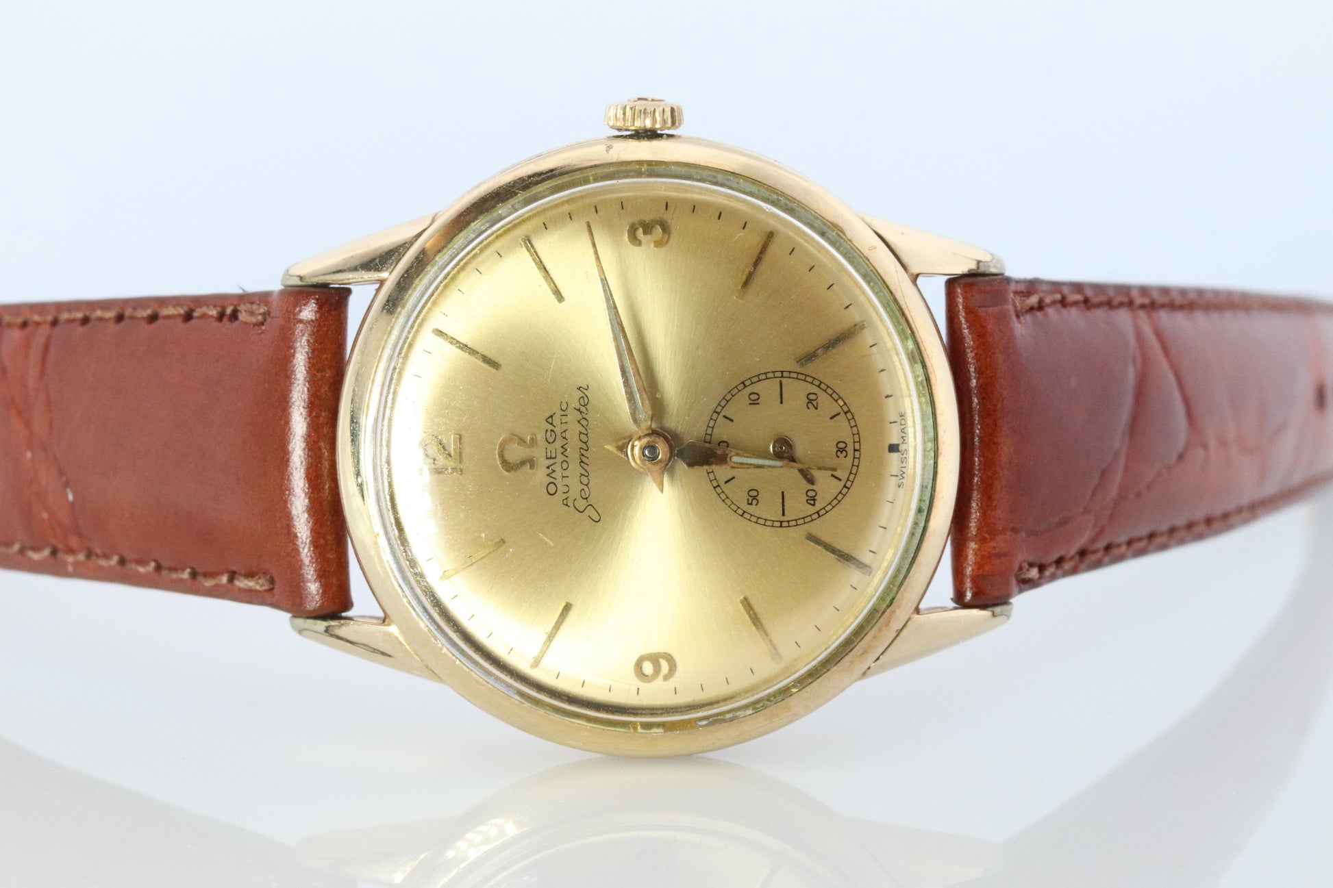 OMEGA Automatic Watch 10k GF Omega Automatic Hammer Bumper 1950s Mens Wristwatch