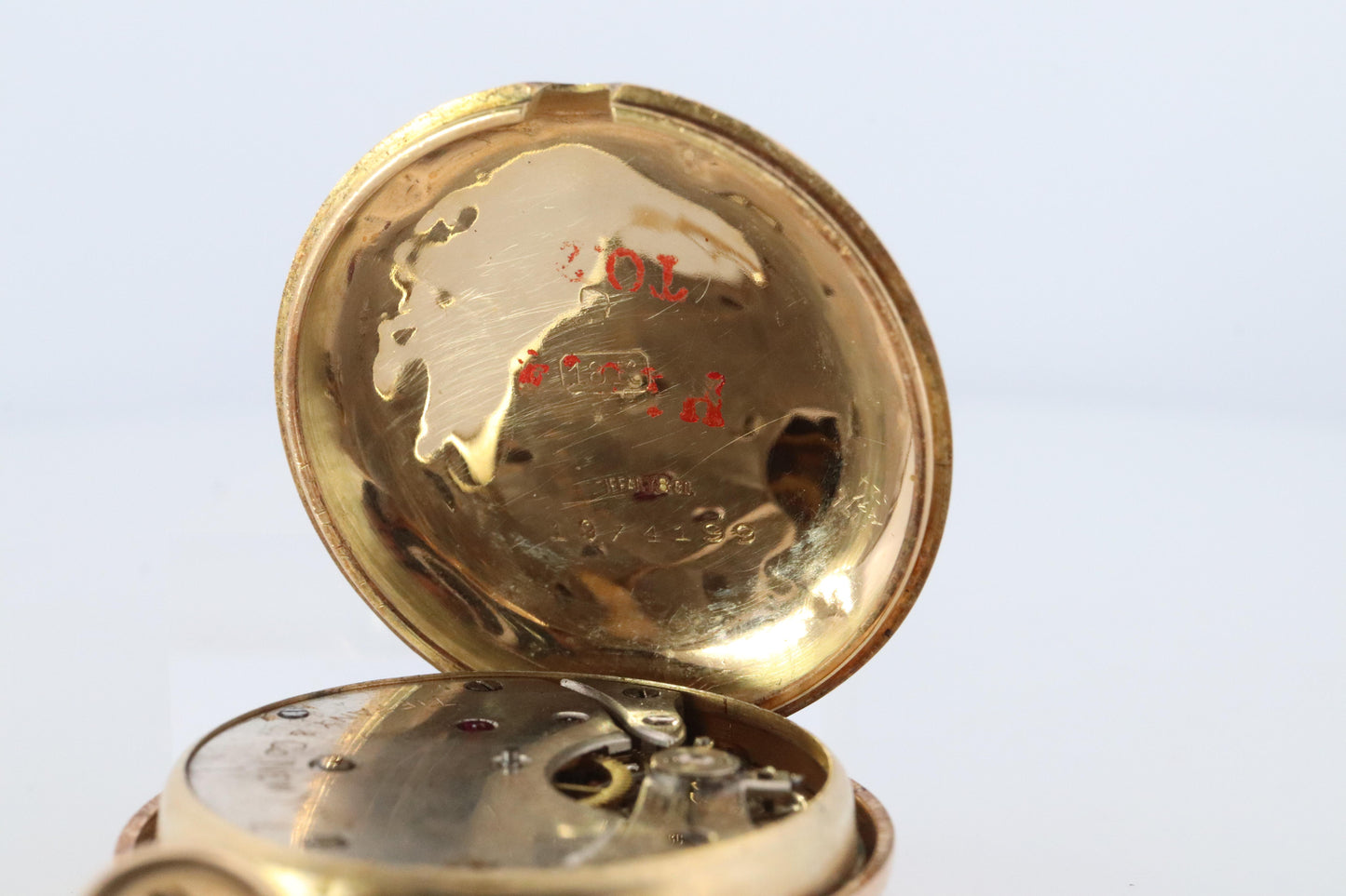 18k Tiffany and Co Pocket Watch. Antique 18k YG Tiffany Mechanical Watch. 30mm