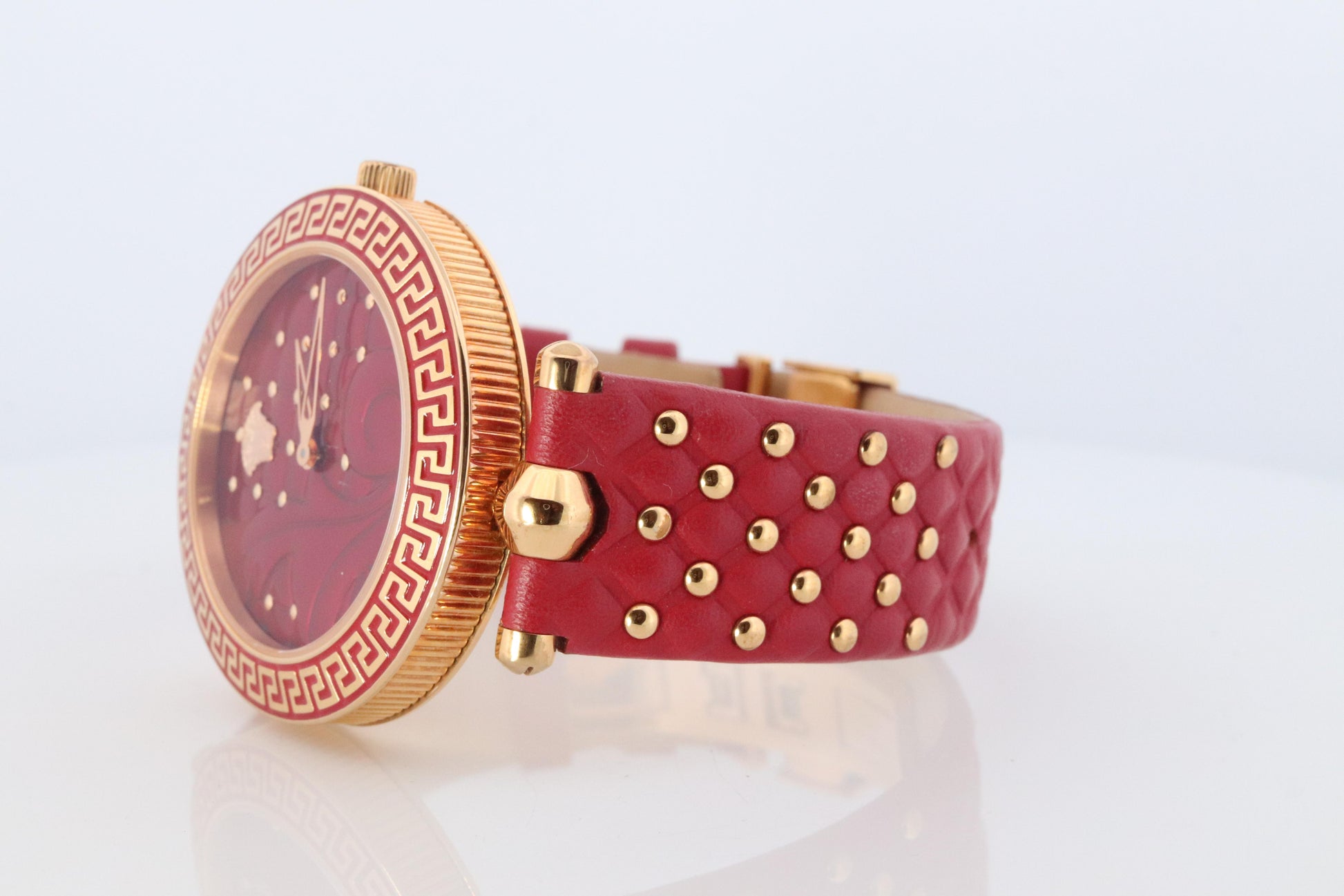 Genuine Versace Watch. VERSACE Vanitas XL Red Enamel Dial Rose Gold-tone.