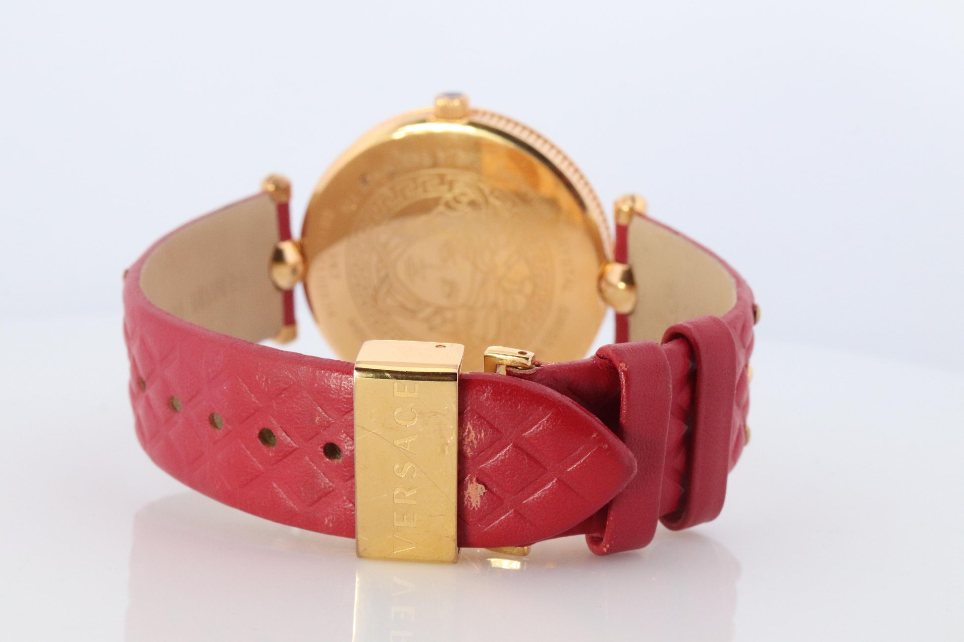 Genuine Versace Watch. VERSACE Vanitas XL Red Enamel Dial Rose Gold-tone.