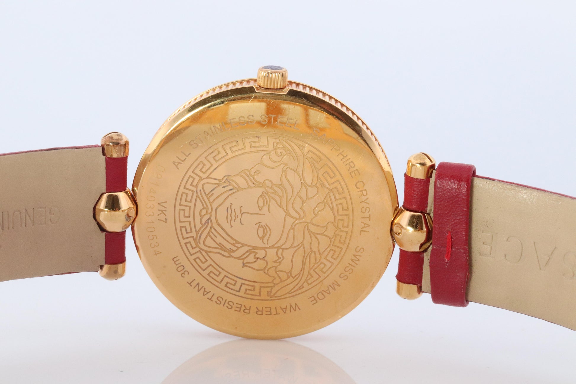 Genuine Versace Watch. VERSACE Vanitas XL Red Enamel Dial Rose Gold-tone.