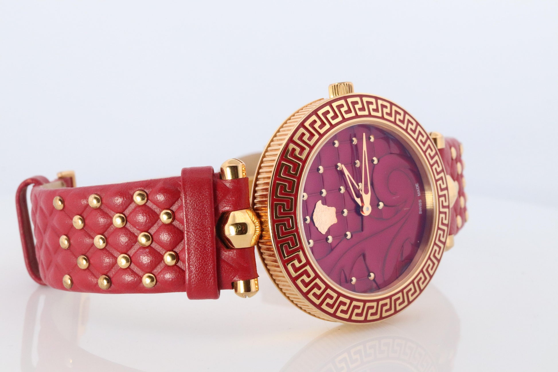 Genuine Versace Watch. VERSACE Vanitas XL Red Enamel Dial Rose Gold-tone.