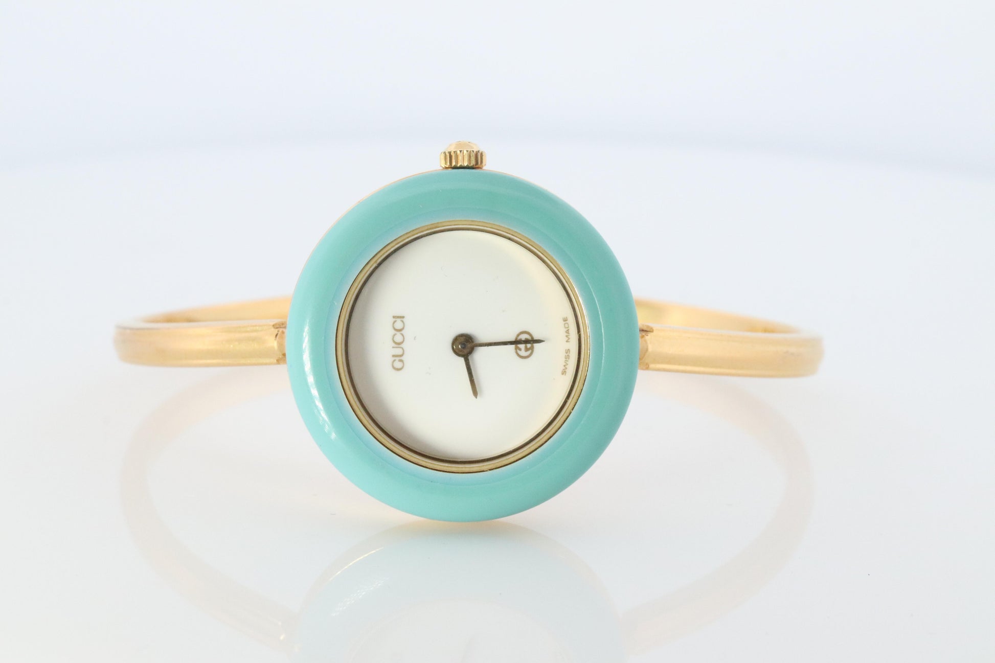 Vintage GUCCI Quartz 11/12  Watch. Gucci Ladies Bangle Interchange Bezel watch