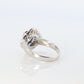 Sapphire and diamond Ballerina ring. Platinum Blue natural sapphire HALO ring