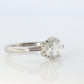 LARGE Diamond Oval engagement ring. Platinum 1CT Oval Diamond Solitaire baguette