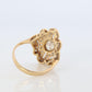 18k Diamond Shield ring 18k yellow gold with diamonds and filigree open design.