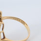 18k Diamond Shield ring 18k yellow gold with diamonds and filigree open design.