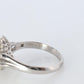 Sapphire and diamond Halo ring. Platinum Blue natural sapphire Ballerina ring