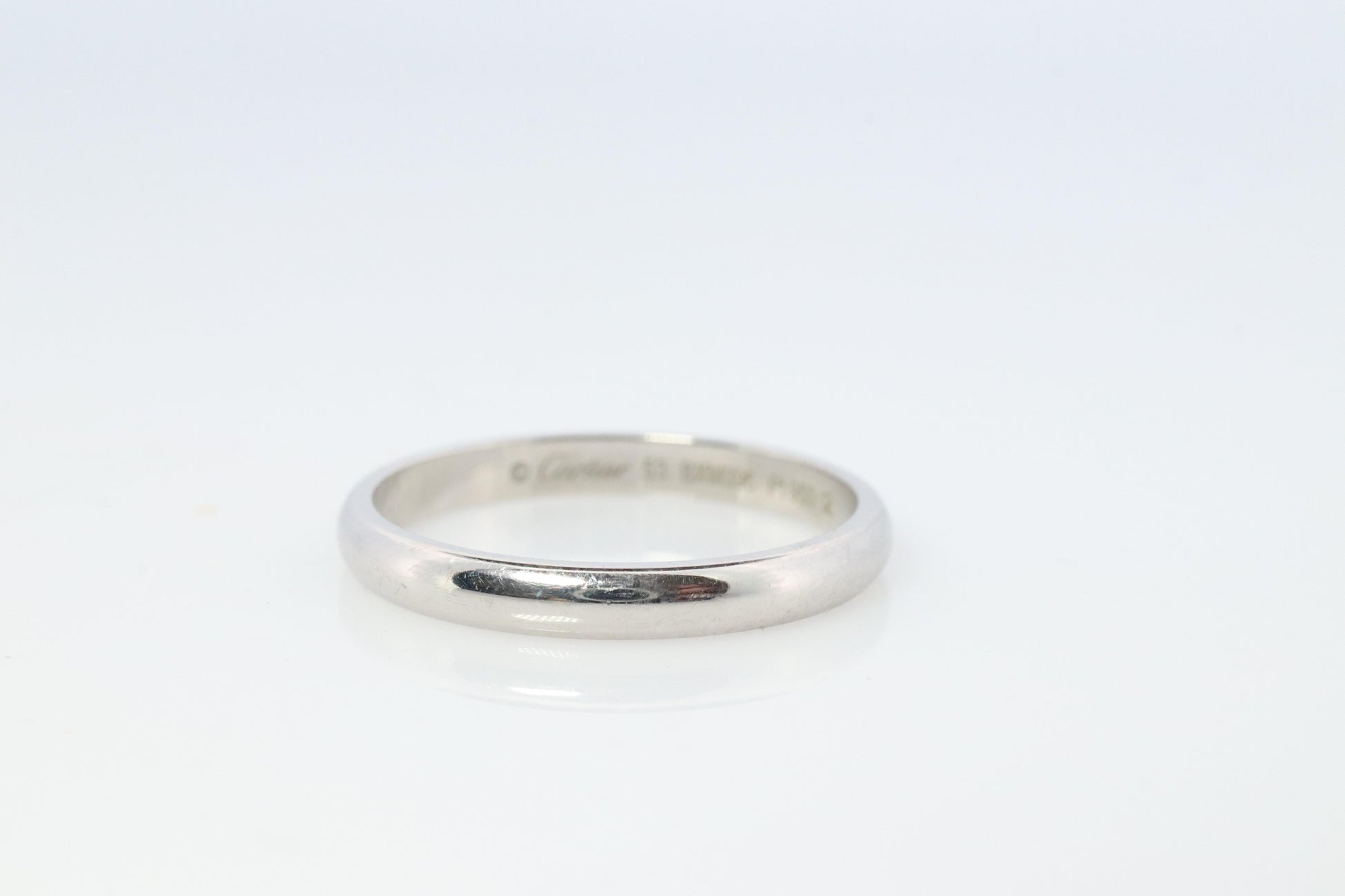 CARTIER Platinum Ring. Cartier Wedding Band 1895 2.5mm Band. Certificate