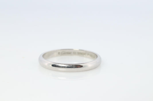 CARTIER Platinum Ring. Cartier Wedding Band 1895 2.5mm Band. Certificate