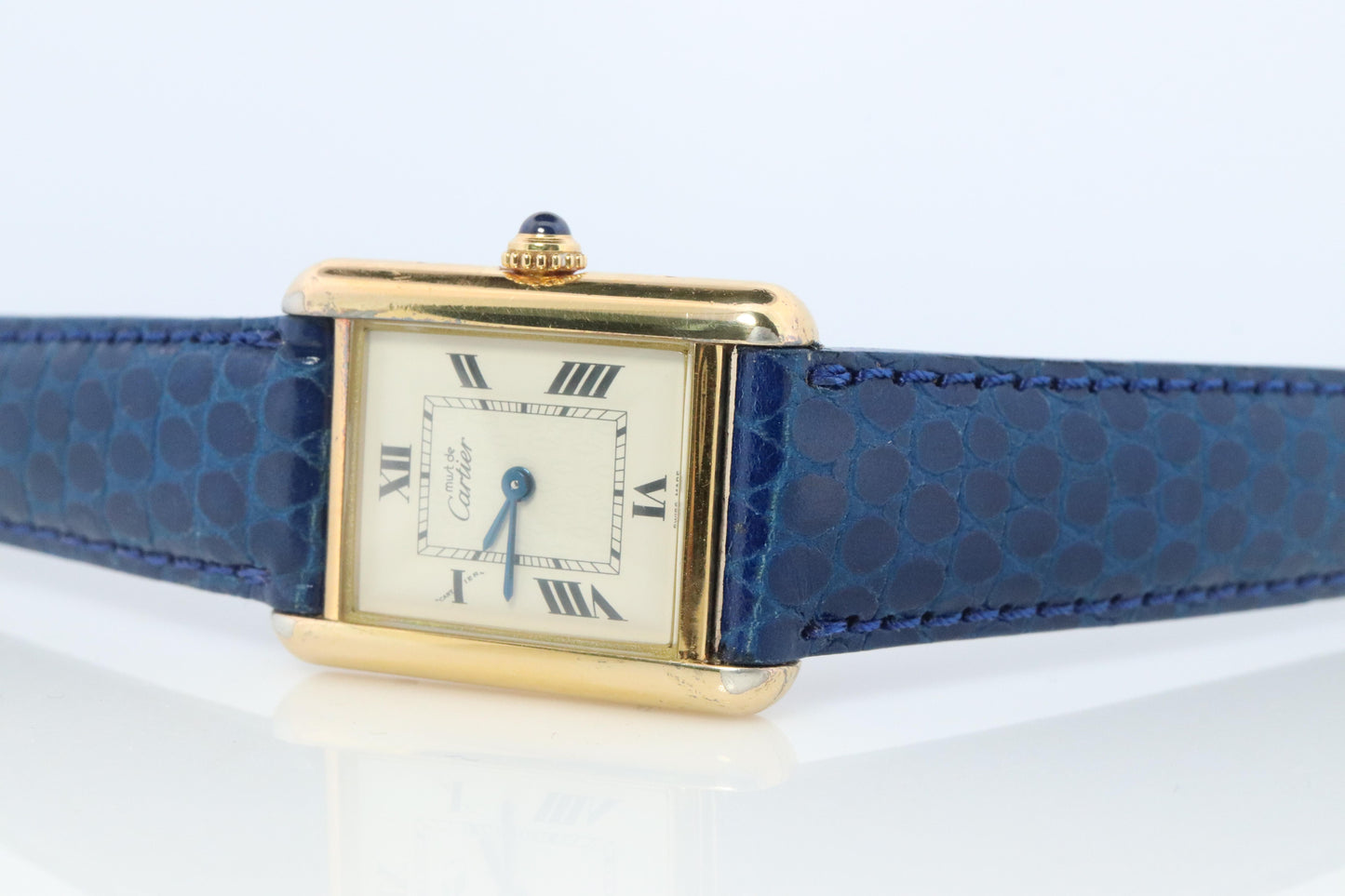 Must de Cartier Tank 2415 Watch. Vermeil ARGENT 925 Medium Tank
