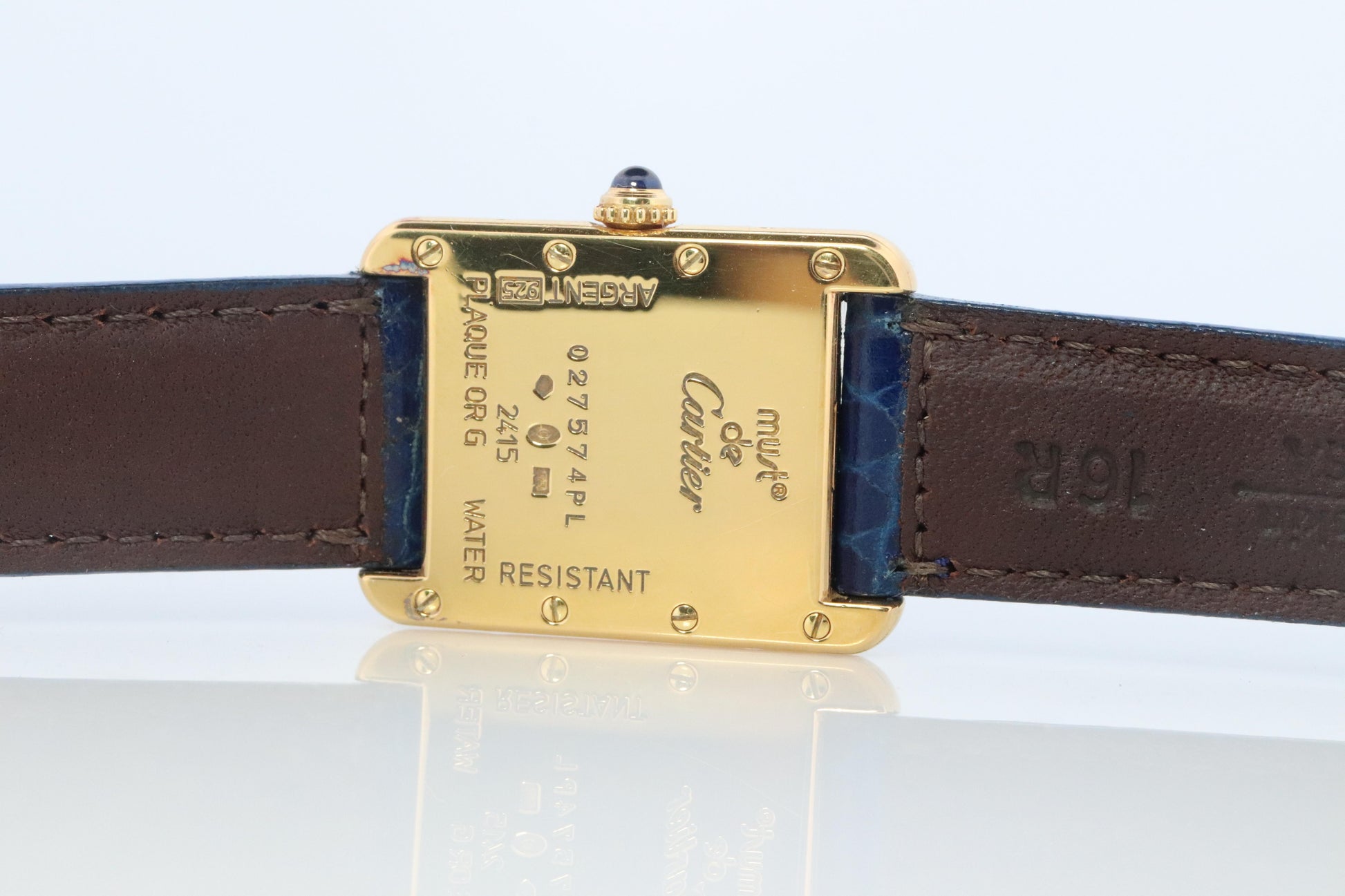 Must de Cartier Tank 2415 Watch. Vermeil ARGENT 925 Medium Tank