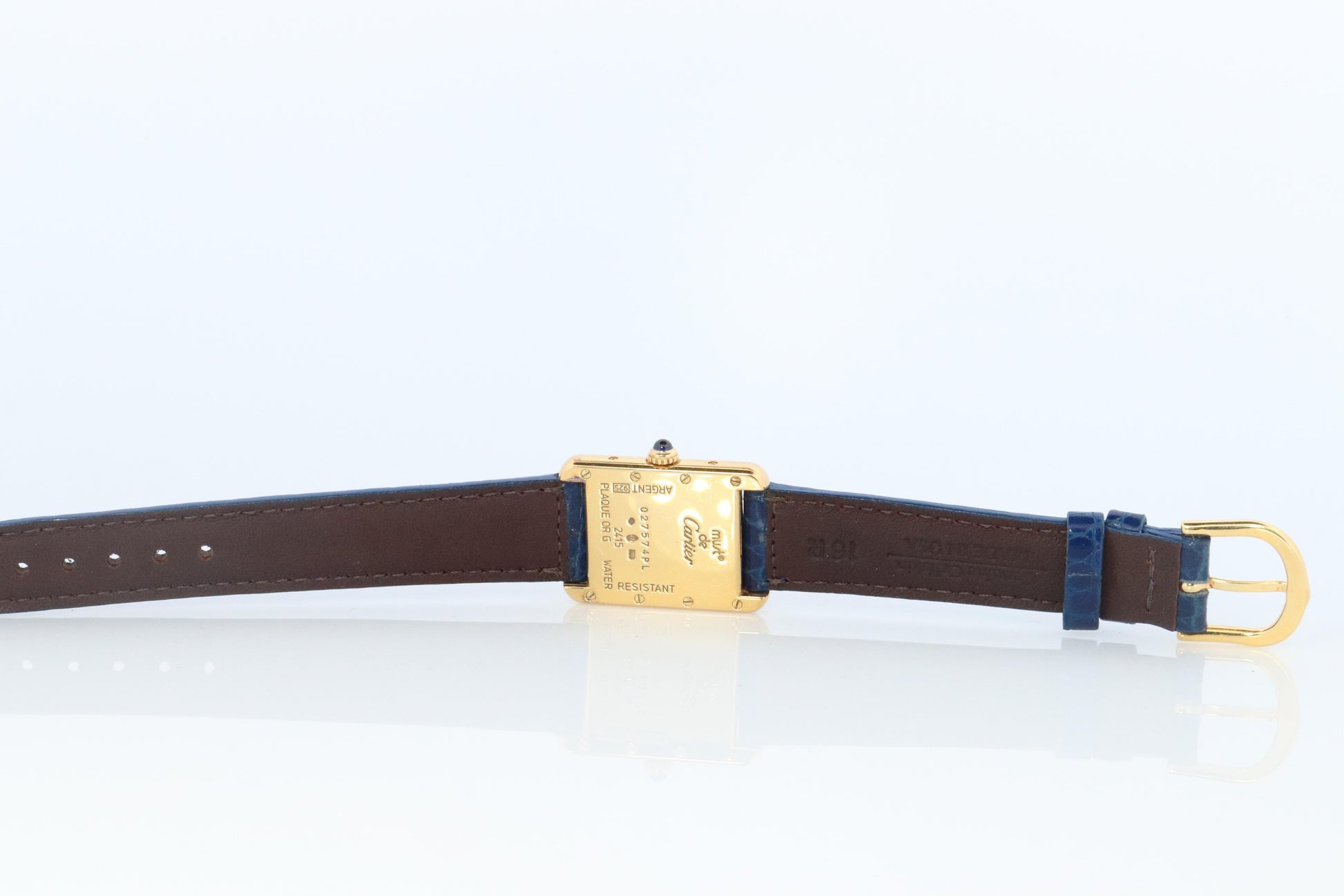 Must de Cartier Tank 2415 Watch. Vermeil ARGENT 925 Medium Tank
