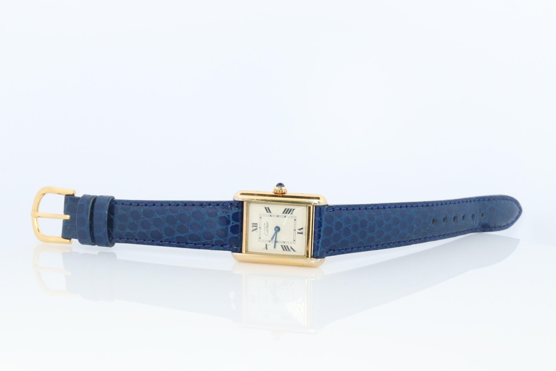 Must de Cartier Tank 2415 Watch. Vermeil ARGENT 925 Medium Tank