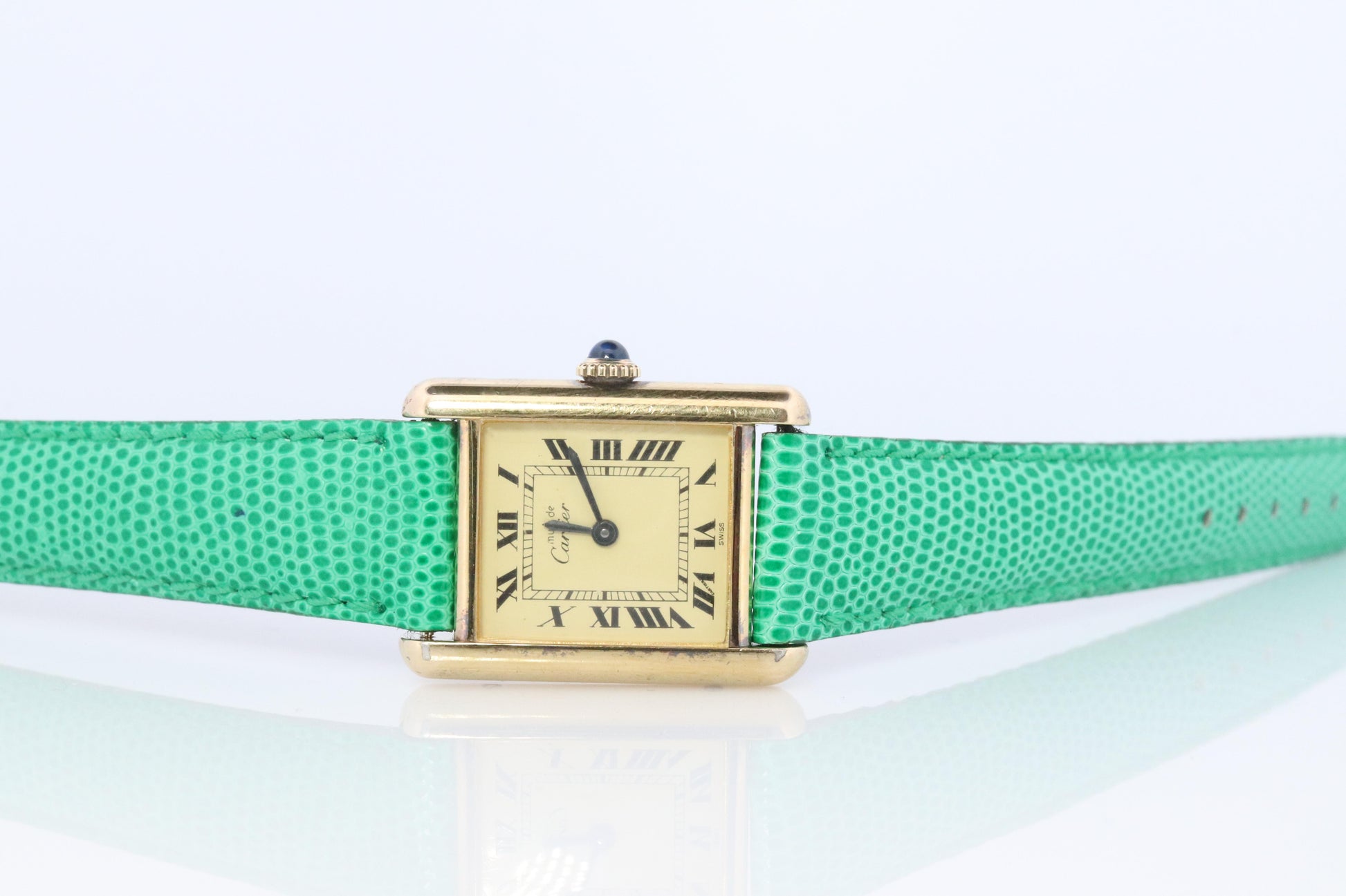 Must de Cartier Tank Manual Watch. Vermeil ARGENT 925 Small Windup Tank