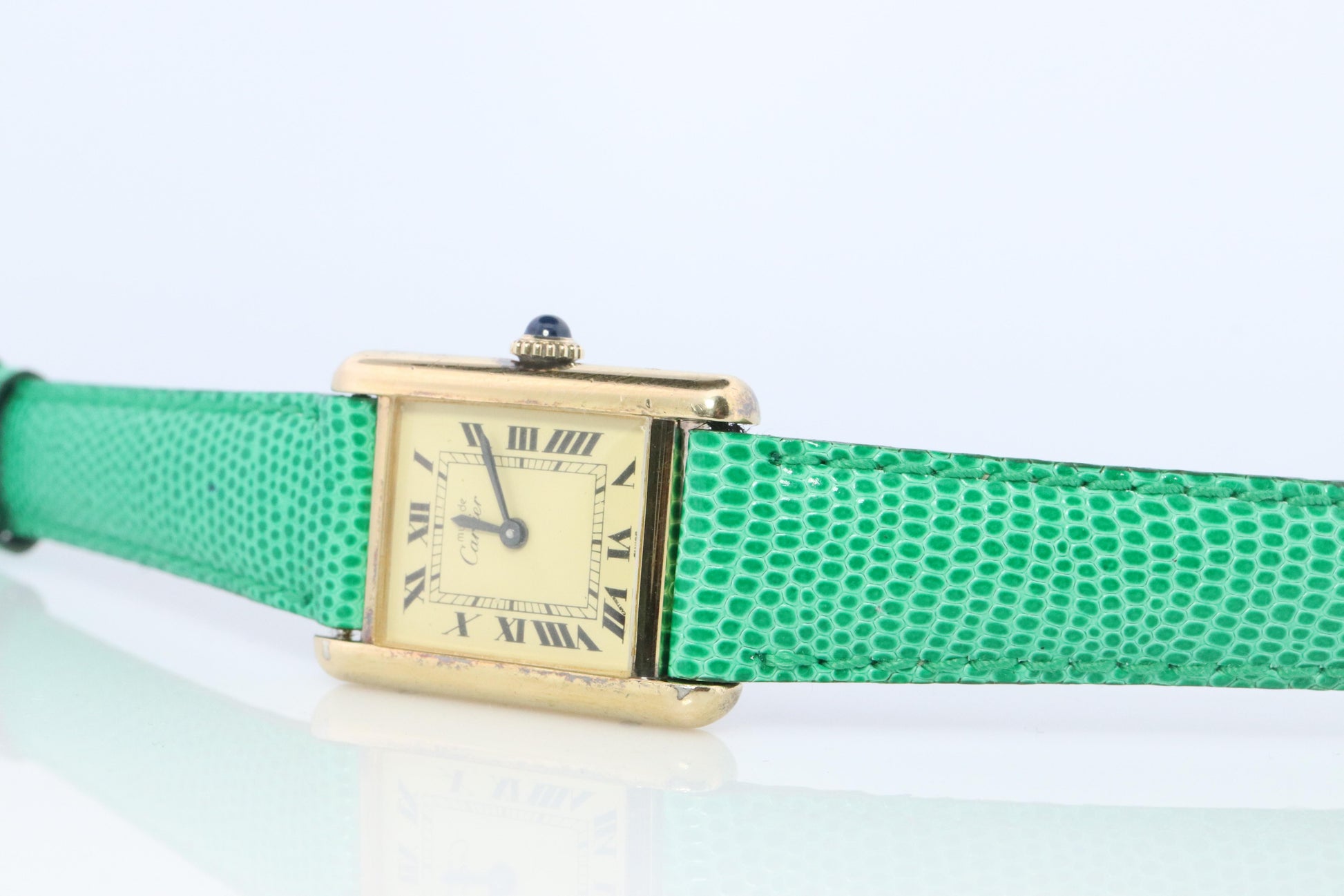 Must de Cartier Tank Manual Watch. Vermeil ARGENT 925 Small Windup Tank