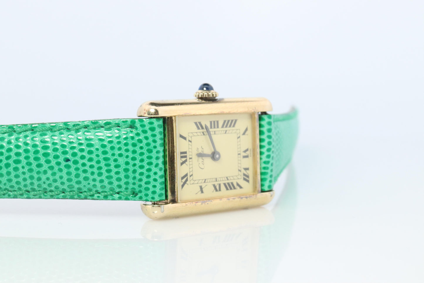 Must de Cartier Tank Manual Watch. Vermeil ARGENT 925 Small Windup Tank