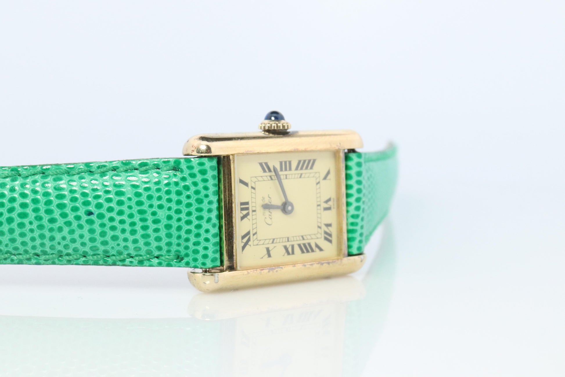 Must de Cartier Tank Manual Watch. Vermeil ARGENT 925 Small Windup Tank