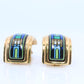 Hermes Earrings. Genuine Vintage Hermes cloisonne enamel golden earrings Clip on
