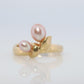 Mikimoto Ring. Vintage 18k Gold Mikimoto Pearl Cluster. Vines Grapes
