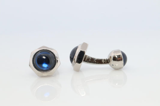 Cartier Santos Cufflinks Sterling Silver 925 Sapphire Cabochon Cartier Cufflinks