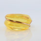 18k BACCARAT Ring. Yellow Crystal retro Coquillage Ring.