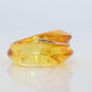 18k BACCARAT Ring. Yellow Crystal retro Coquillage Ring.