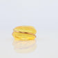 18k BACCARAT Ring. Yellow Crystal retro Coquillage Ring.