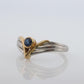 Mikimoto Sapphire Ring. Platinum 18k Mikimoto Sapphire Bezel V Band.