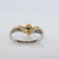 Mikimoto Sapphire Ring. Platinum 18k Mikimoto Sapphire Bezel V Band.
