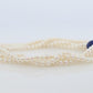 Mikimoto Bracelet. Vintage 14k Gold Mikimoto Pearl Strand Bracelet Lapis Lazuli.