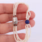 Mikimoto Bracelet. Vintage 14k Gold Mikimoto Pearl Strand Bracelet Lapis Lazuli.