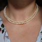 MIKIMOTO Sterling Silver Pearl Necklace. Mikimoto Double Strand Necklace