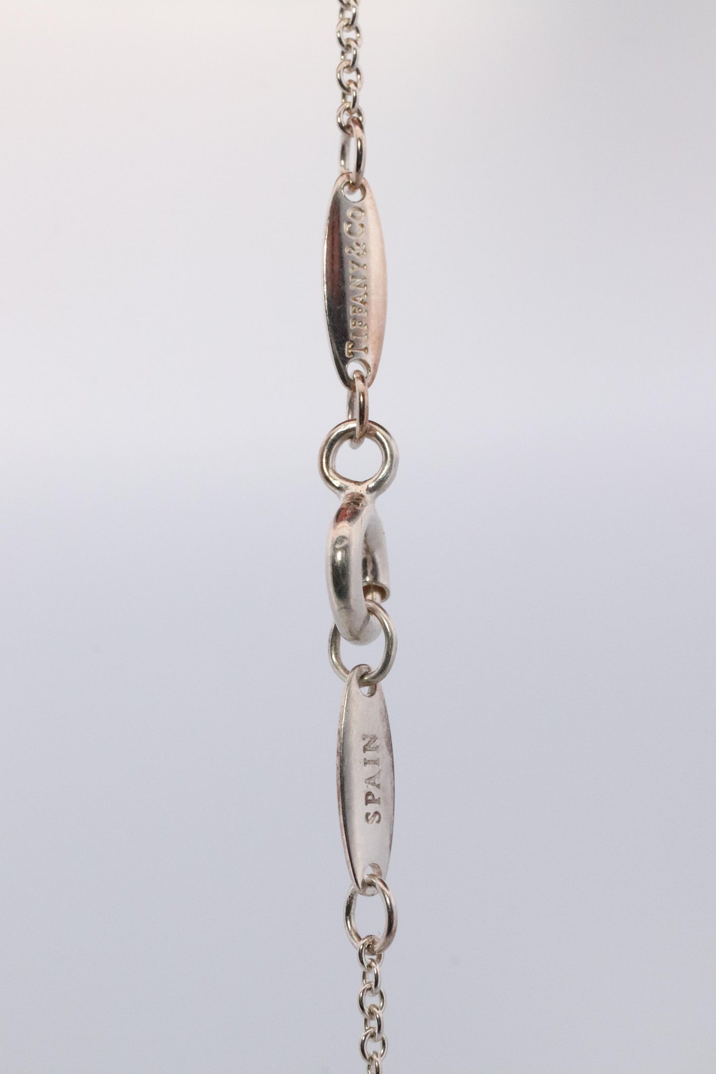Tiffany Co Necklace Elsa Peretti Diamond by the Yard Solitaire 925 Sterling 1P
