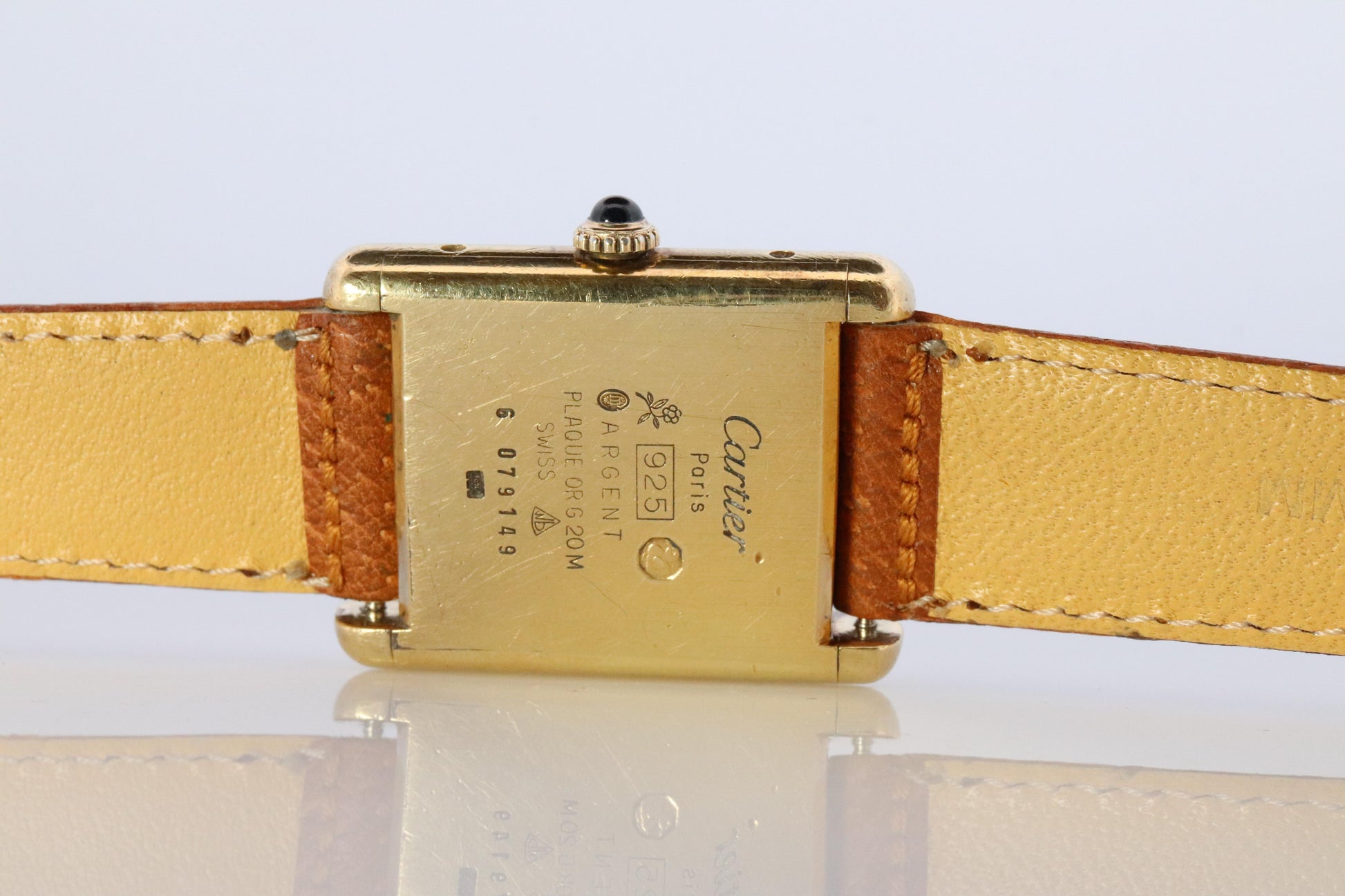 Vintage Must de Cartier Trinity Tank Watch. 925 Vermeil ARGENT Manual Tank.