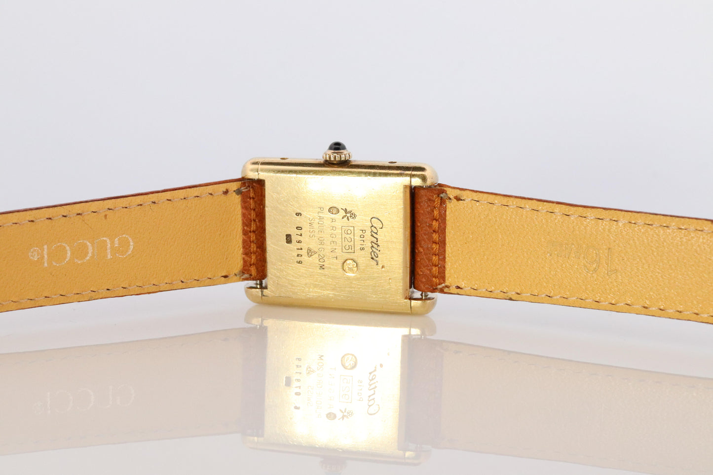 Vintage Must de Cartier Trinity Tank Watch. 925 Vermeil ARGENT Manual Tank.